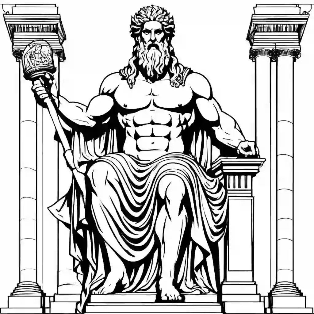 Statue of Zeus coloring pages
